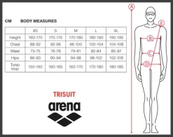 Arena Carbon Compression Long Tight Zwembroek Heren -Zwemserie Winkel arena trisuit size chart m
