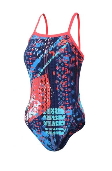 Zone3 Aztec 2.0 Strap Back Badpak Blauw/roze Dames 1 Zone3 Aztec 2.0 Strap Back Badpak Blauw/roze Dames
