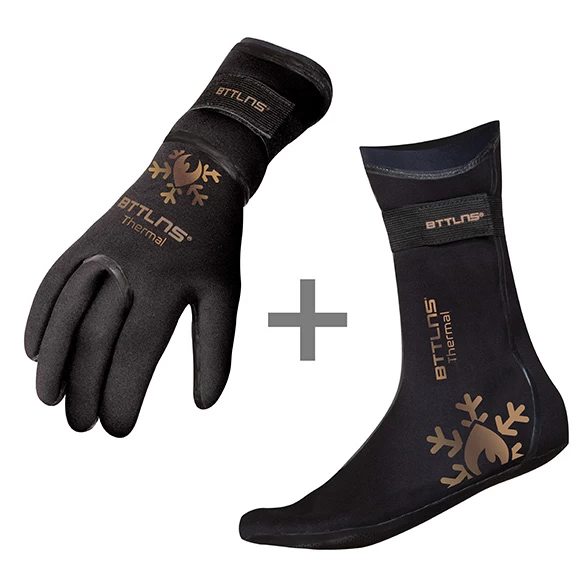 BTTLNS Neopreen Thermal Zwemhandschoenen En Zwemsokken Voordeelset Goud 1 BTTLNS Neopreen Thermal Zwemhandschoenen En Zwemsokken Voordeelset Goud