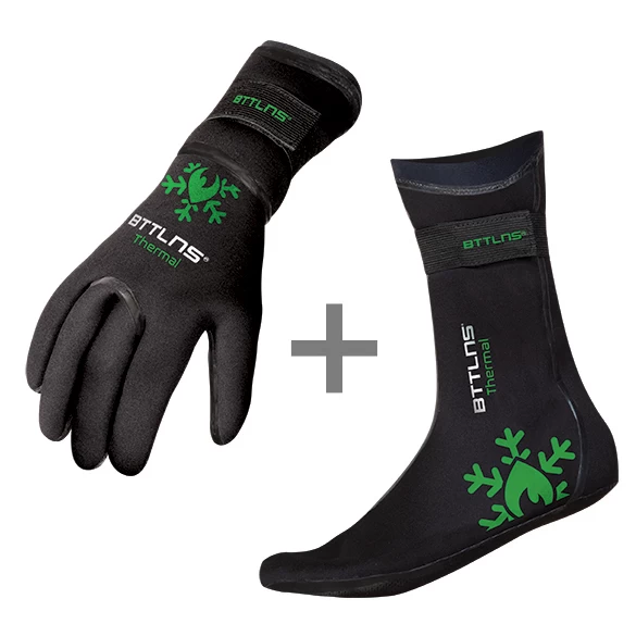 BTTLNS Neopreen Thermal Zwemhandschoenen En Zwemsokken Voordeelset Groen 1 BTTLNS Neopreen Thermal Zwemhandschoenen En Zwemsokken Voordeelset Groen