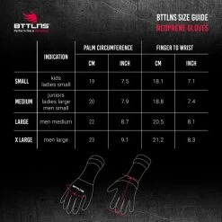 BTTLNS Neopreen Thermal Zwemhandschoenen Chione 1.0 Mint 6 BTTLNS Neopreen Thermal Zwemhandschoenen Chione 1.0 Mint -Zwemserie Winkel bttlns size guide neoprene gloves 5