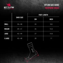 BTTLNS Neopreen Zwemsokken Caerus 1.0 Groen 9 BTTLNS Neopreen Zwemsokken Caerus 1.0 Groen -Zwemserie Winkel bttlns size guide neoprene socks 4