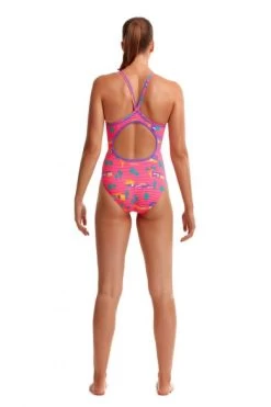 Funkita Pinky Palm Diamond Back Badpak Dames -Zwemserie Winkel funkita re train dames diamond back fks033l pinky palm 006