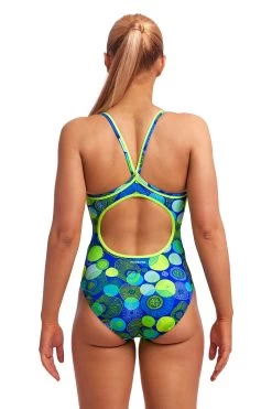 Funkita Blue Bottle Diamond Back Badpak Dames -Zwemserie Winkel funkita zwemkleding dames diamond back badpak fs11l blue bottle 003