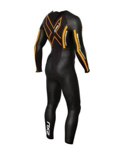 2XU P:1 Propel Lange Mouw Demo Wetsuit Zwart/oranje Heren Maat M -Zwemserie Winkel mw4991c blk flo 002