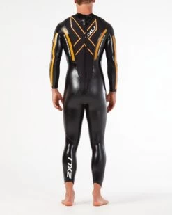 2XU P:1 Propel Lange Mouw Demo Wetsuit Zwart/oranje Heren Maat M -Zwemserie Winkel mw4991c blk flo 003