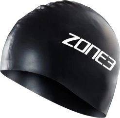 Zone3 Silicone Swim Cap Zwart