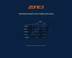 Zone3 Neopreen Mouwloos Ondershirt -Zwemserie Winkel sizing guides neoprene warmth vest