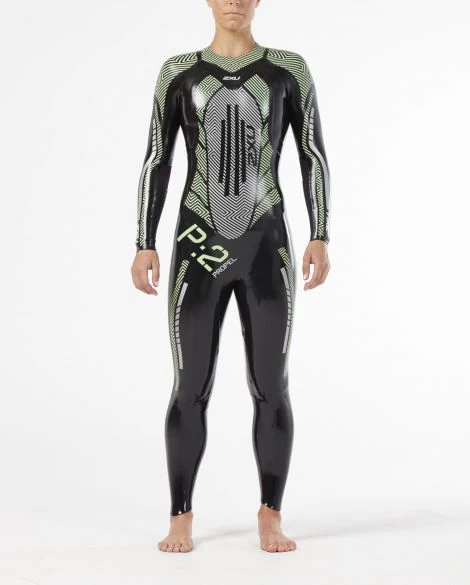 2XU P:2 Propel Lange Mouw Wetsuit Zwart/groen Dames 3 2XU P:2 Propel Lange Mouw Wetsuit Zwart/groen Dames - Afbeelding 3